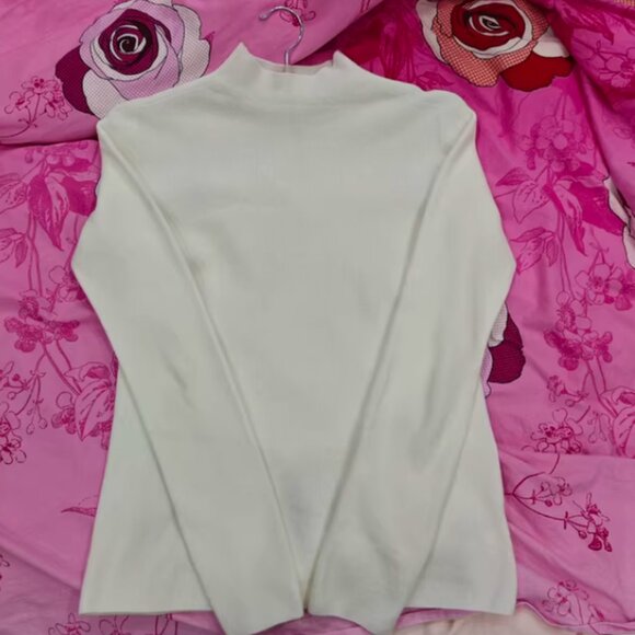 Women's turtleneck base layer sweater, winter fashion knitted slim-fit top SizeL - Picture 1 of 4